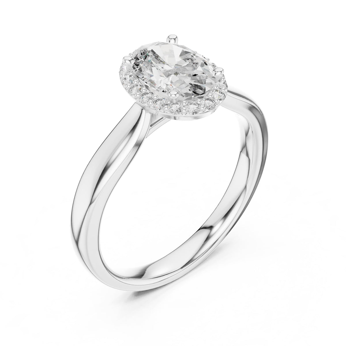 Oval Halo Lab Grown Diamond Engagement Ring