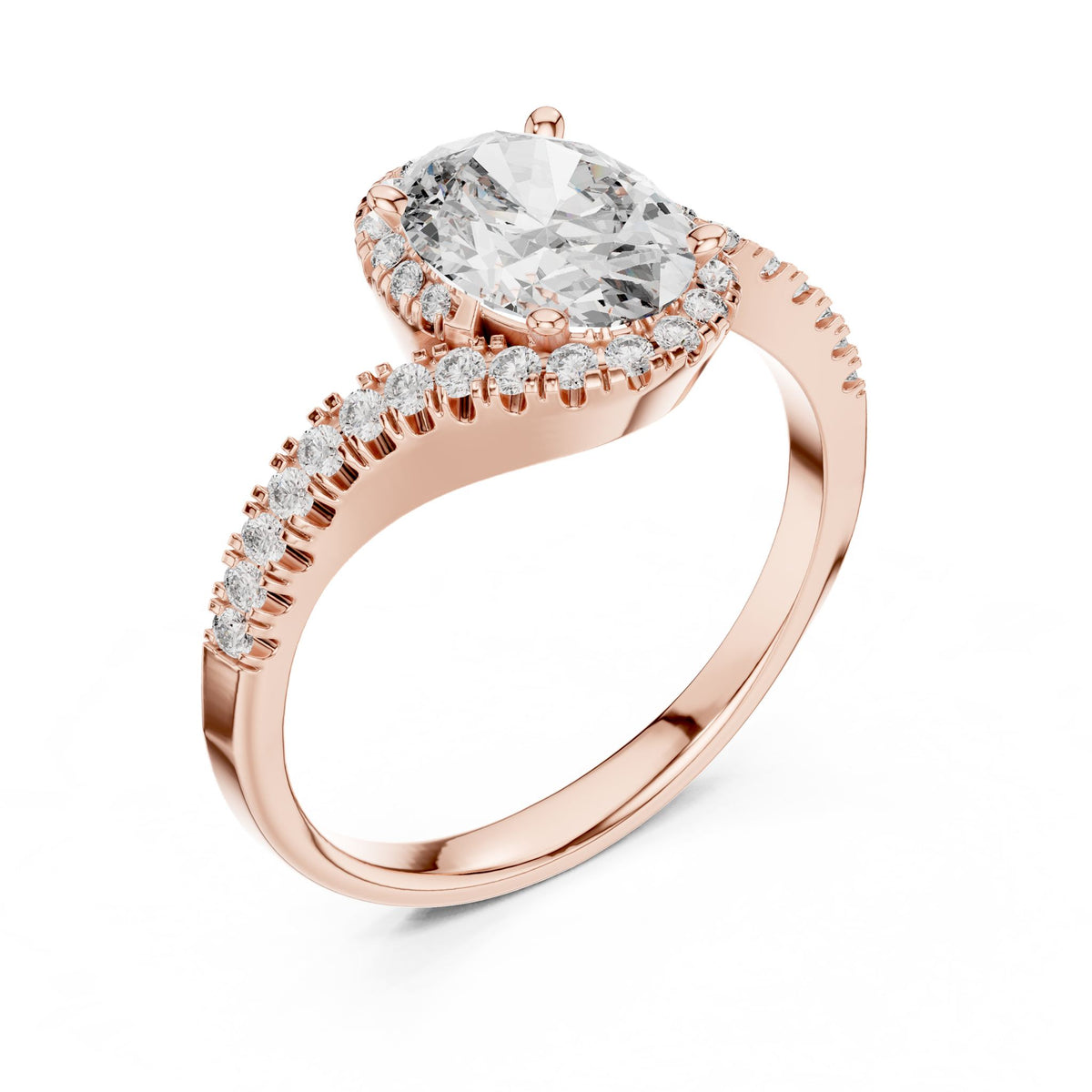 Oval Halo Lab Grown Diamond Engagement Ring