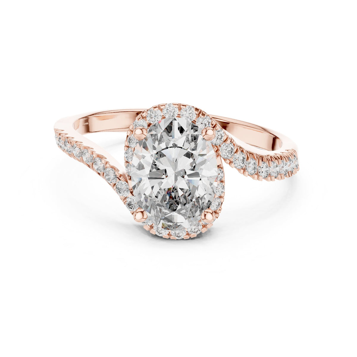 Oval Halo Lab Grown Diamond Engagement Ring