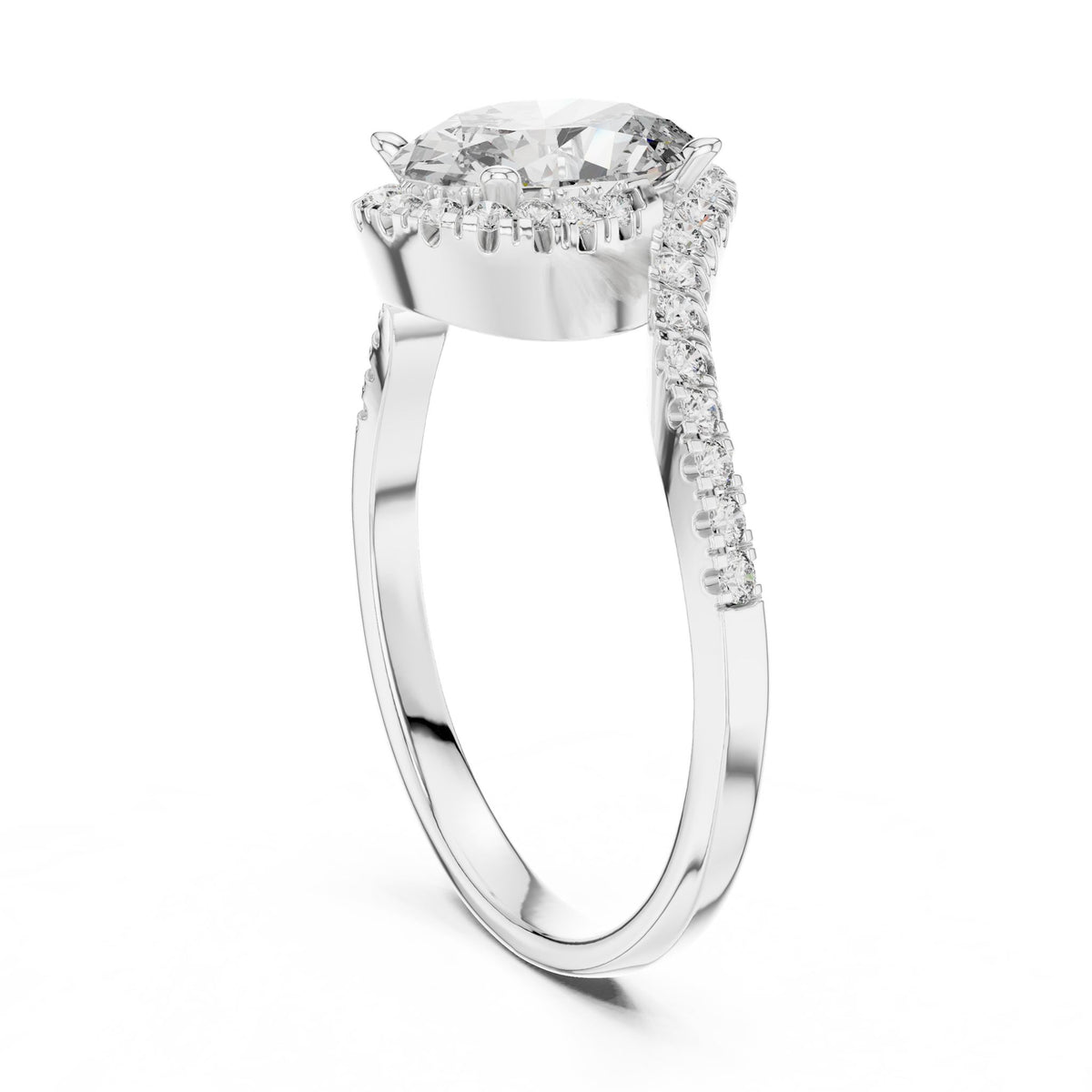 Oval Halo Lab Grown Diamond Engagement Ring