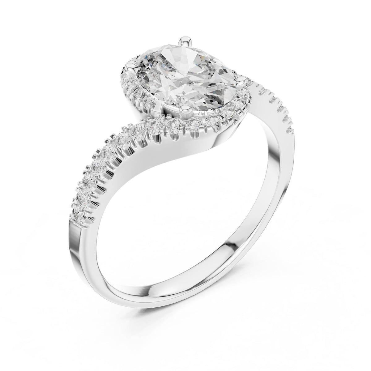 Oval Halo Lab Grown Diamond Engagement Ring
