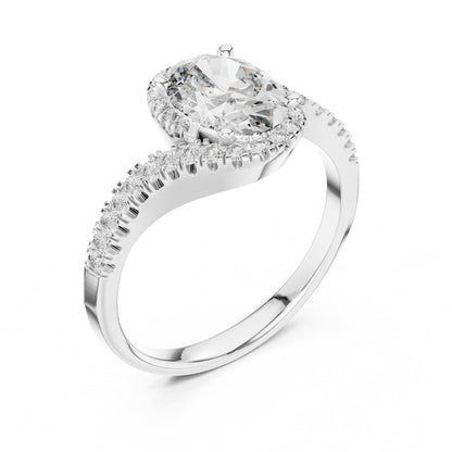Oval Halo Lab Grown Diamond Engagement Ring