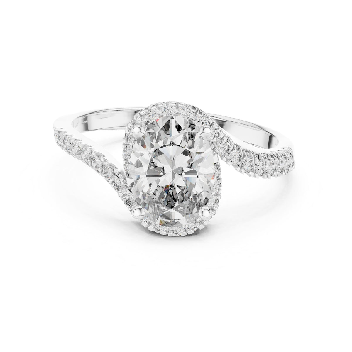 Oval Halo Lab Grown Diamond Engagement Ring