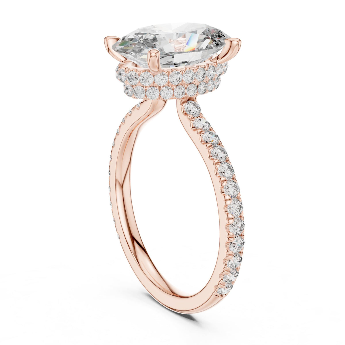 Oval Halo Lab Grown Diamond Engagement Ring