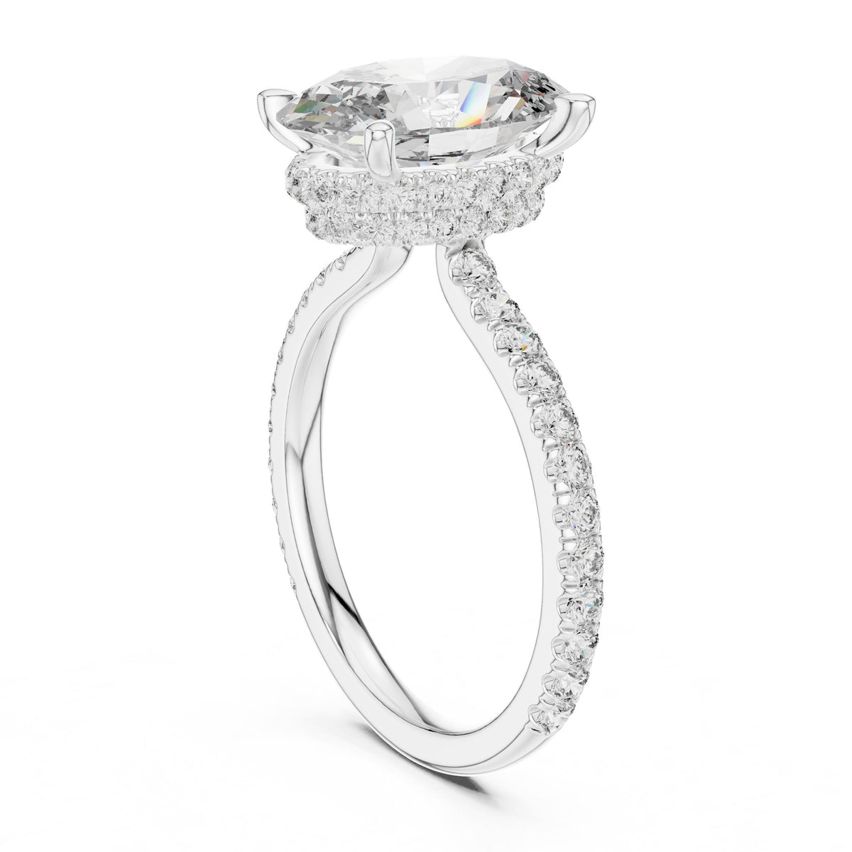 Oval Halo Lab Grown Diamond Engagement Ring