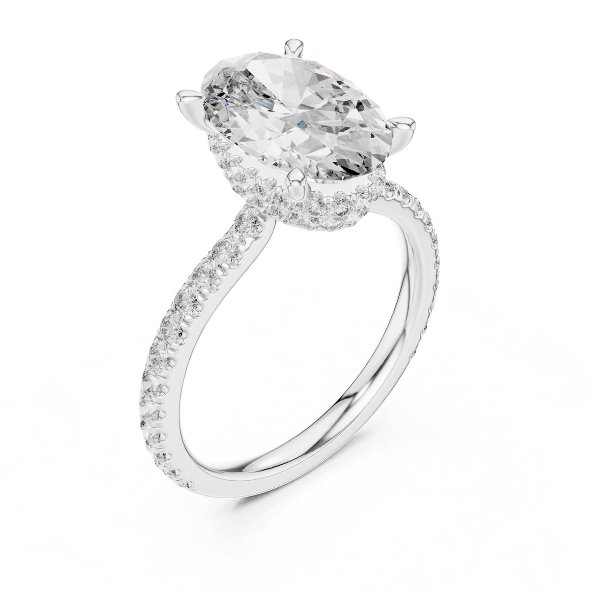 Oval Halo Lab Grown Diamond Engagement Ring
