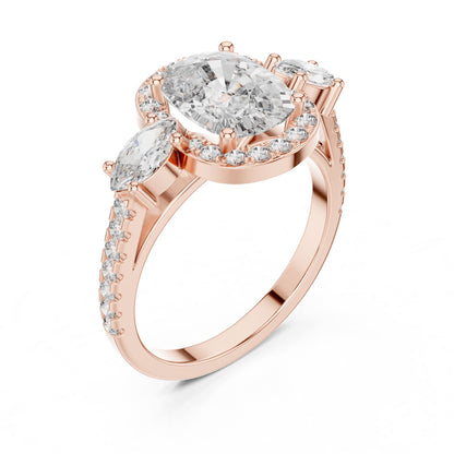 Oval Halo Lab Grown Diamond Engagement Ring