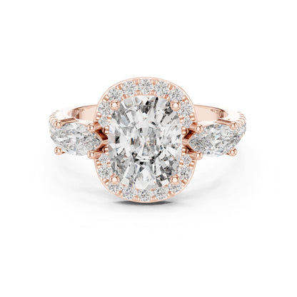 Oval Halo Lab Grown Diamond Engagement Ring