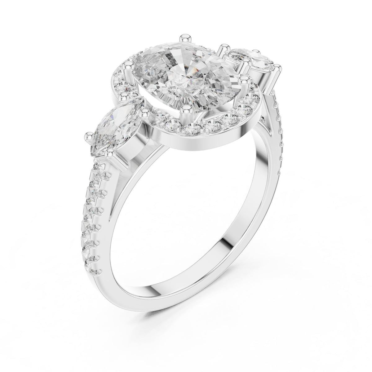 Oval Halo Lab Grown Diamond Engagement Ring