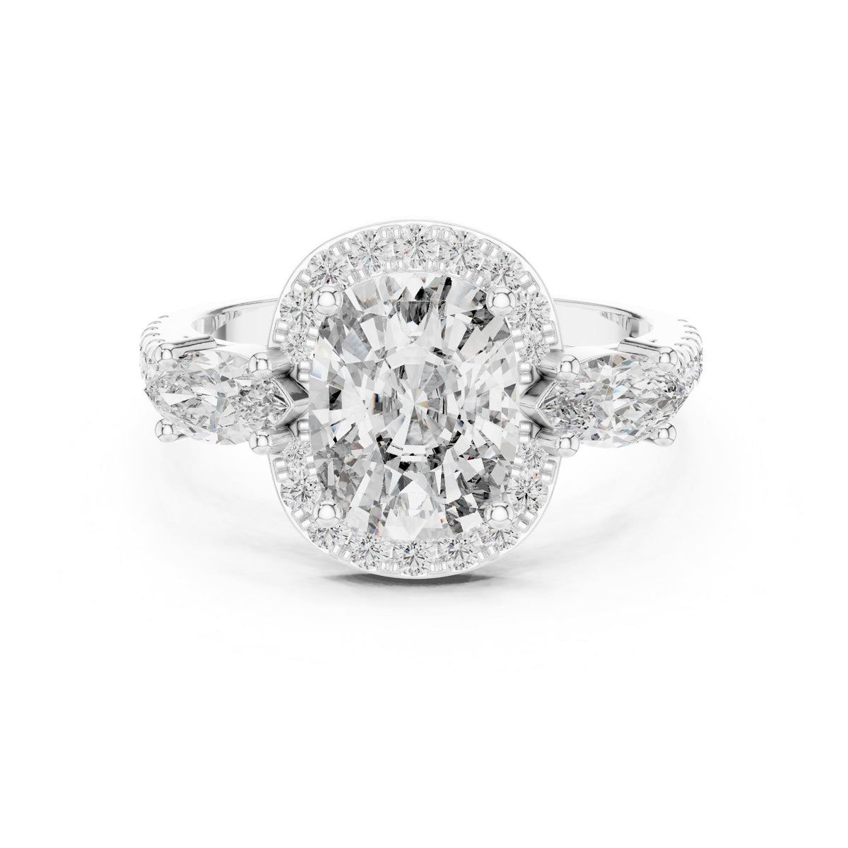 Oval Halo Lab Grown Diamond Engagement Ring