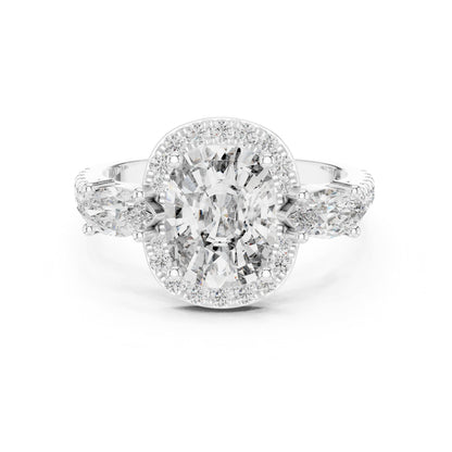Oval Halo Lab Grown Diamond Engagement Ring