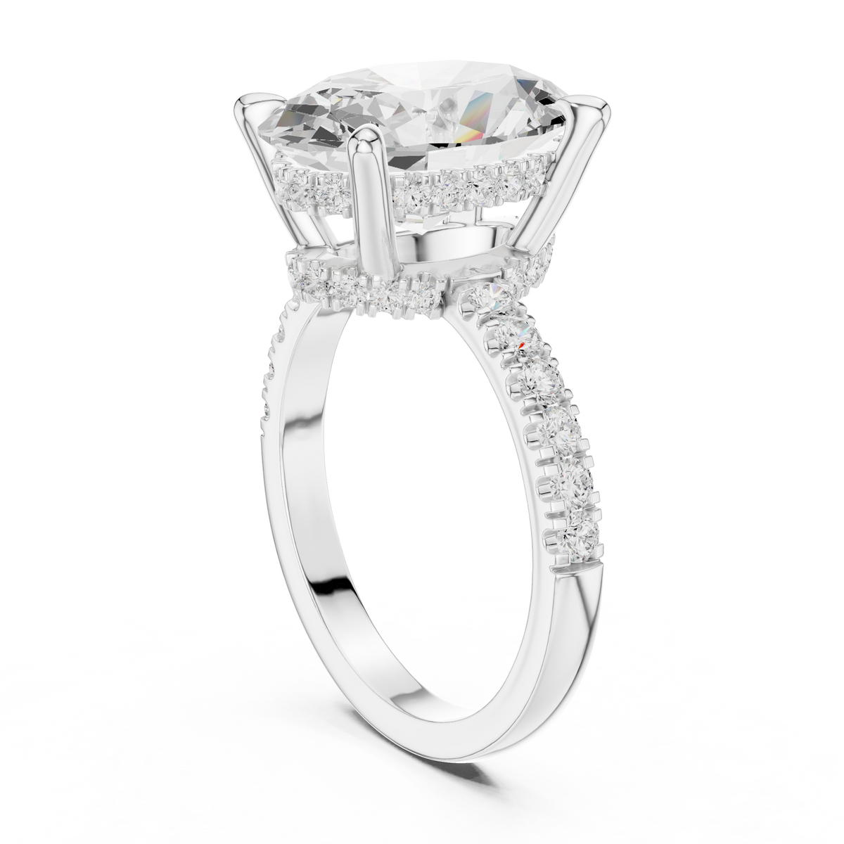 Oval Halo Lab Grown Diamond Engagement Ring