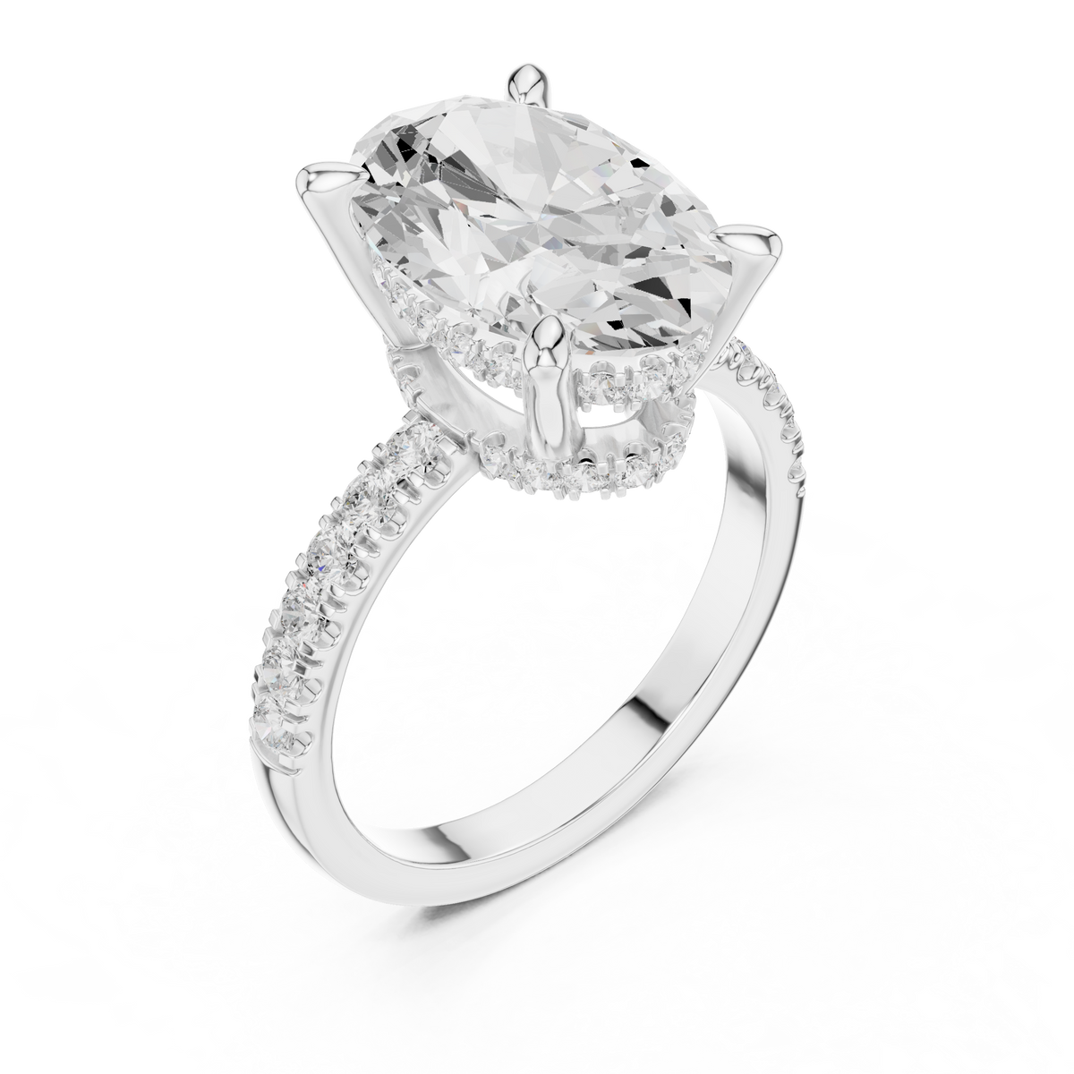 Oval Halo Lab Grown Diamond Engagement Ring