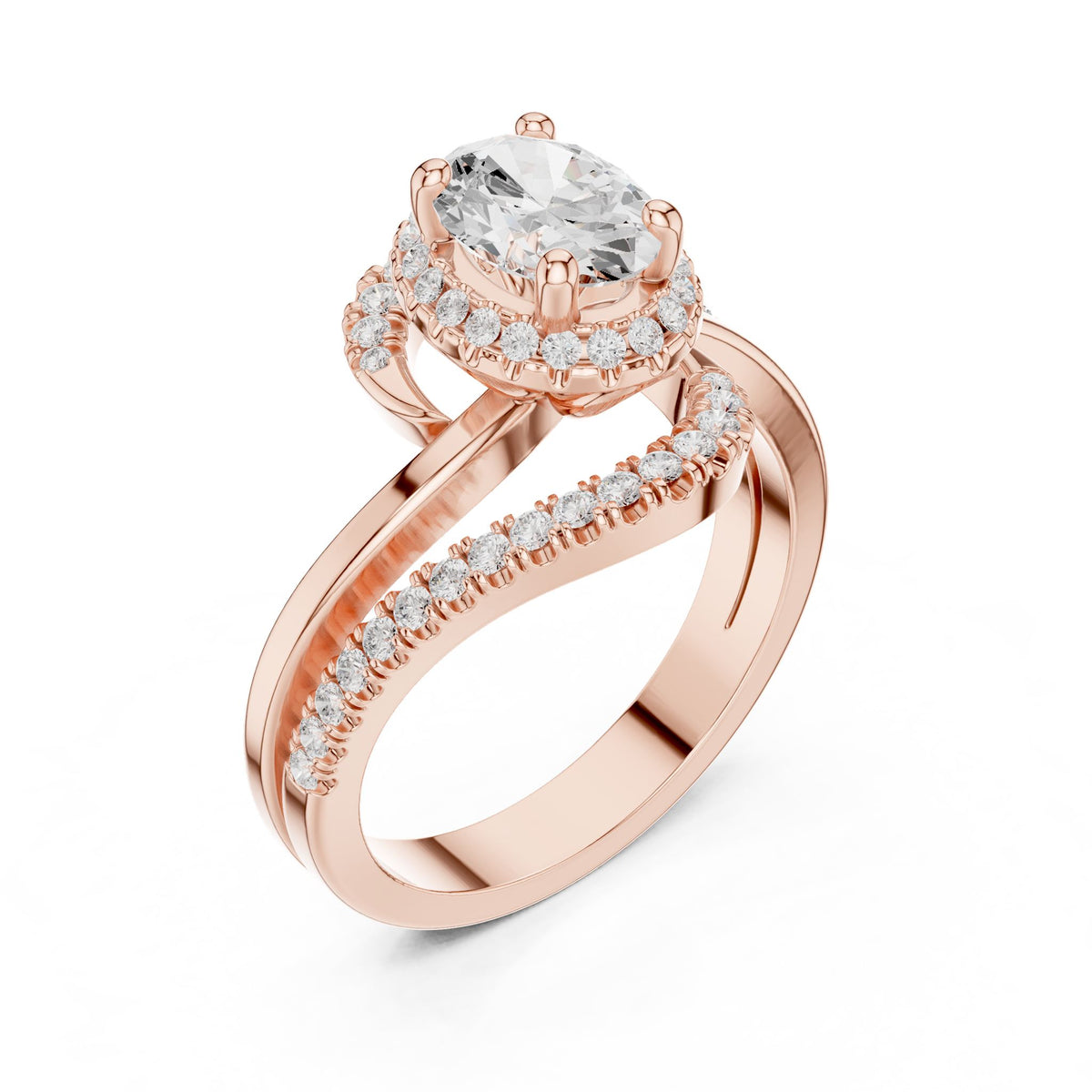 Oval Halo Lab Grown Diamond Engagement Ring