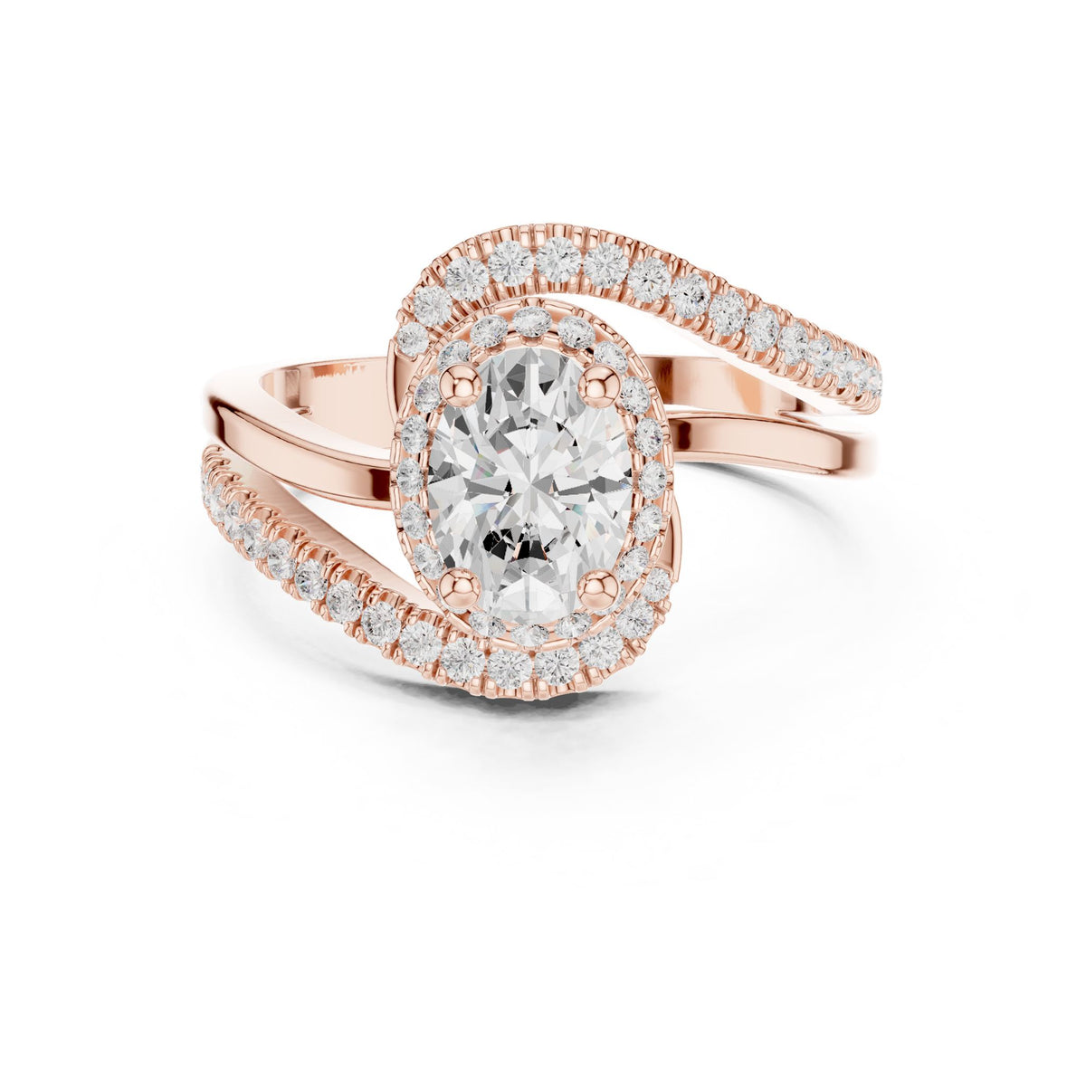 Oval Halo Lab Grown Diamond Engagement Ring