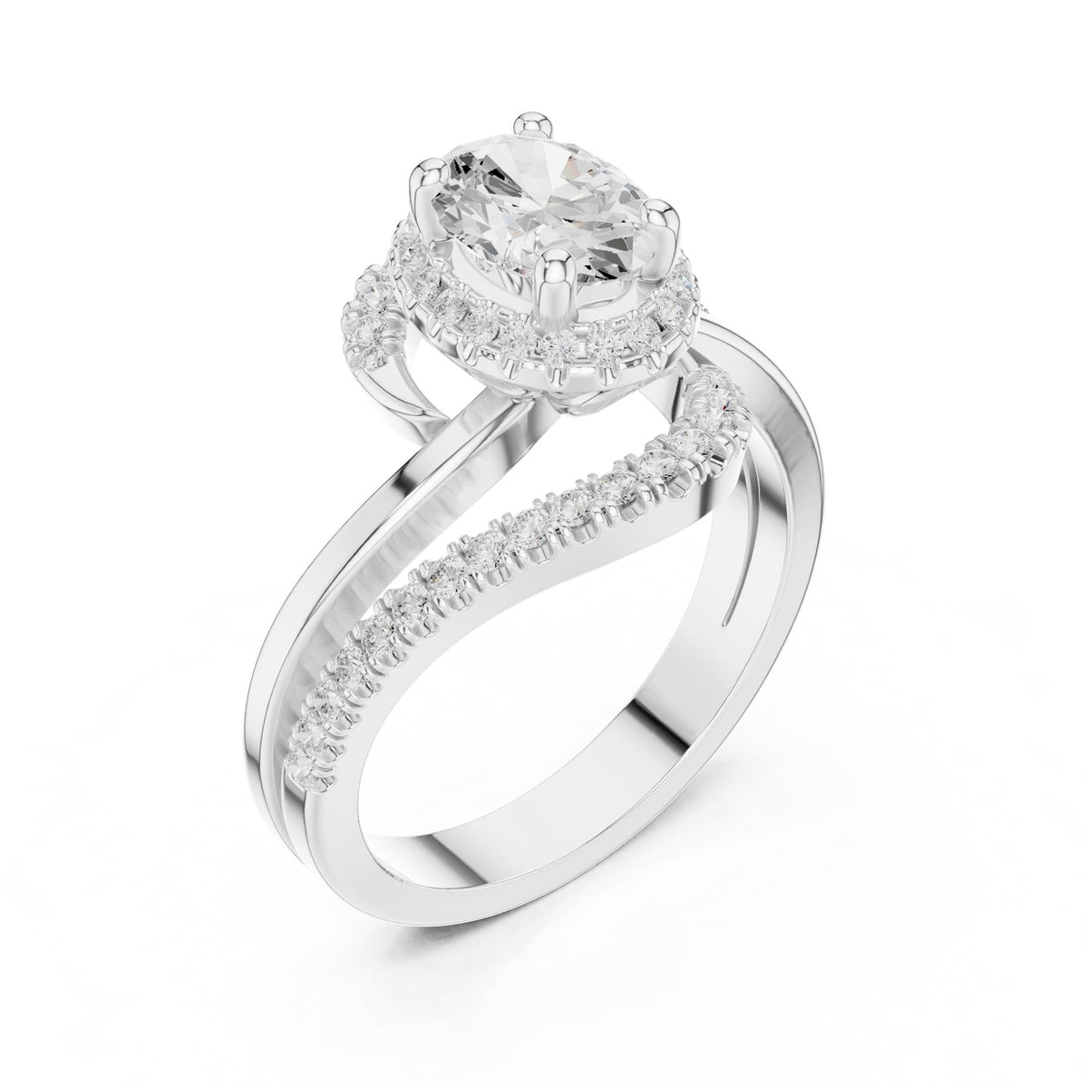Oval Halo Lab Grown Diamond Engagement Ring