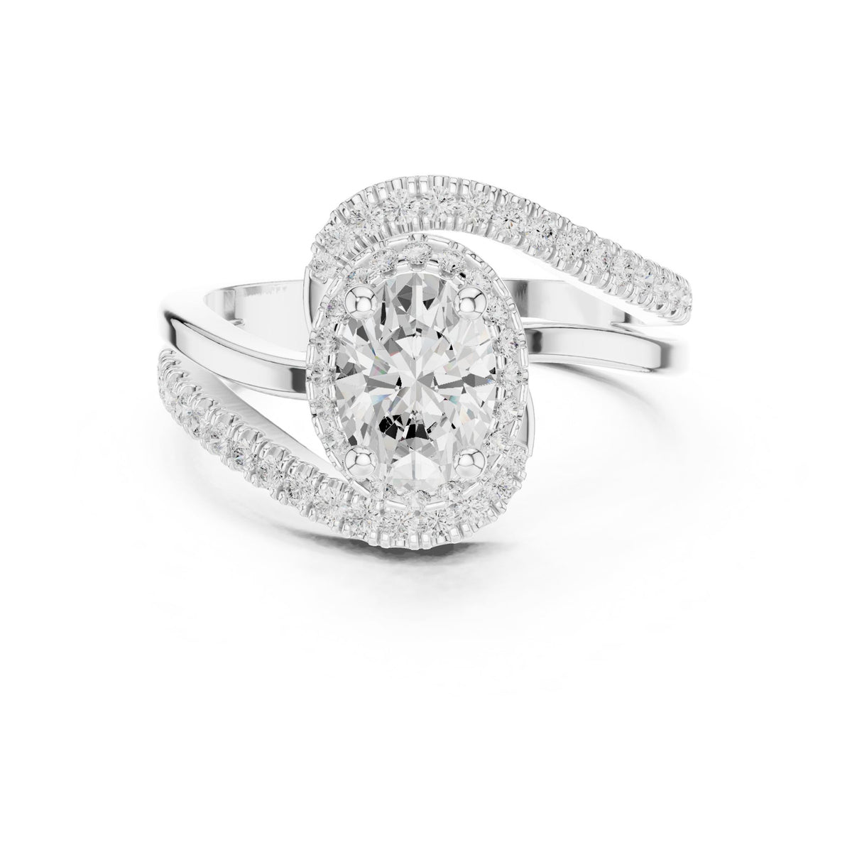 Oval Halo Lab Grown Diamond Engagement Ring