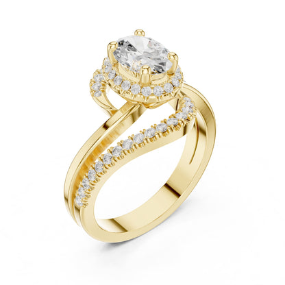 Oval Halo Lab Grown Diamond Engagement Ring