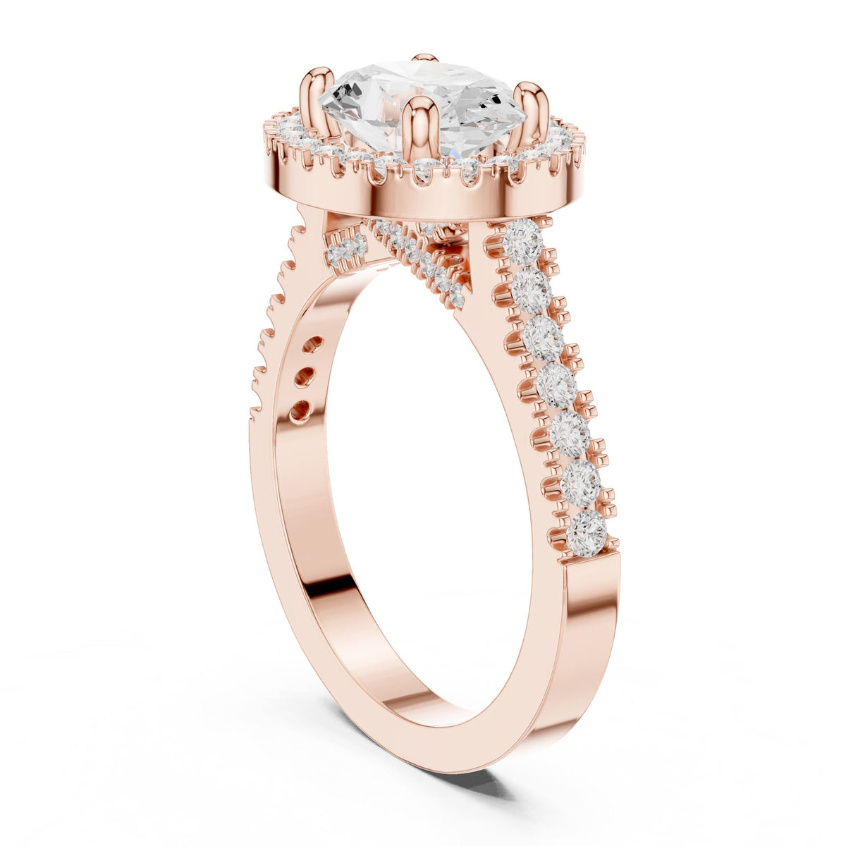 Oval Halo Lab Grown Diamond Engagement Ring