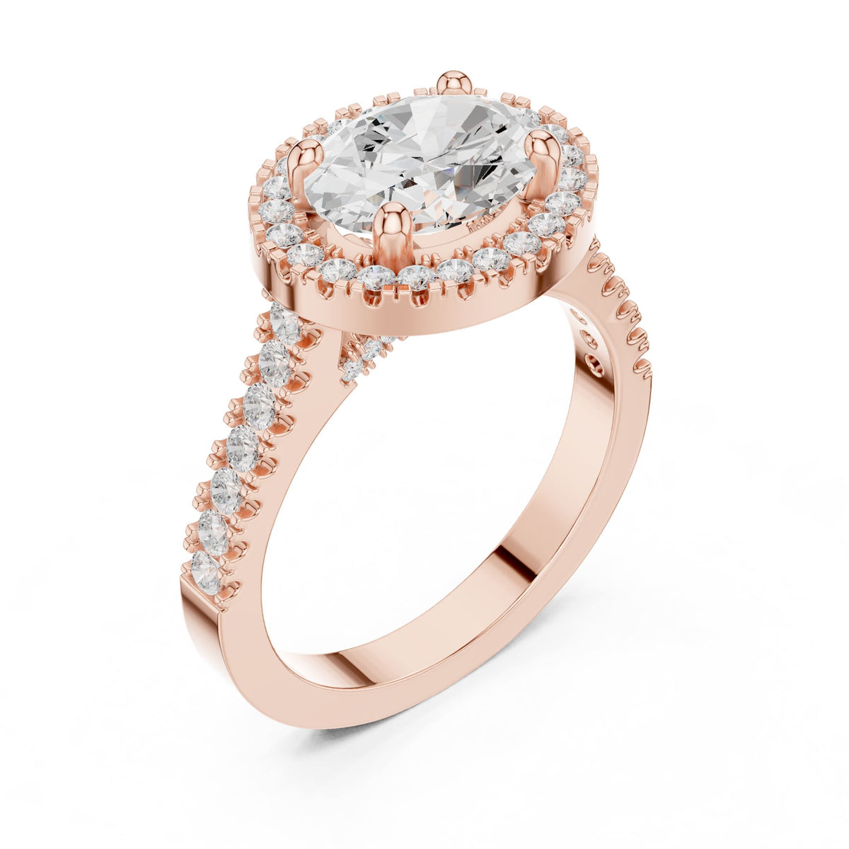 Oval Halo Lab Grown Diamond Engagement Ring
