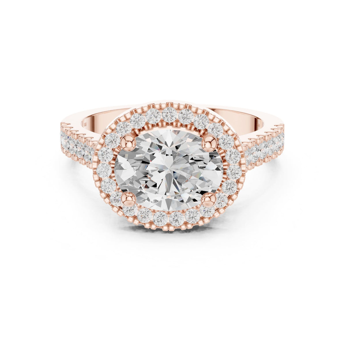 Oval Halo Lab Grown Diamond Engagement Ring