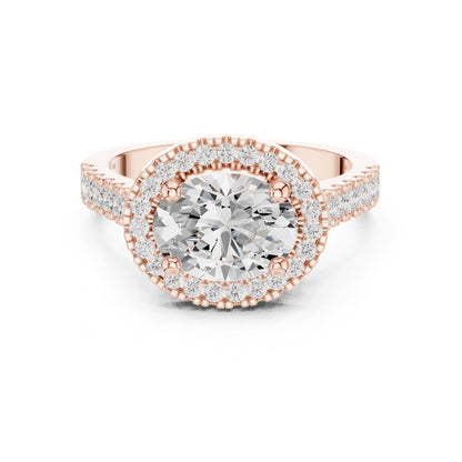 Oval Halo Lab Grown Diamond Engagement Ring