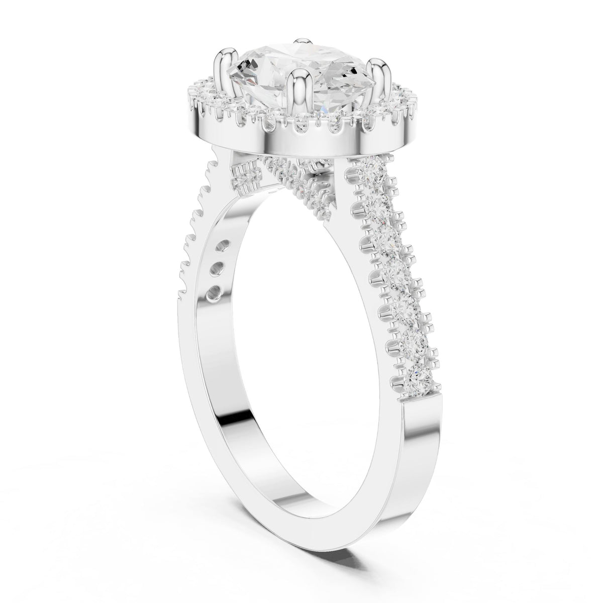 Oval Halo Lab Grown Diamond Engagement Ring