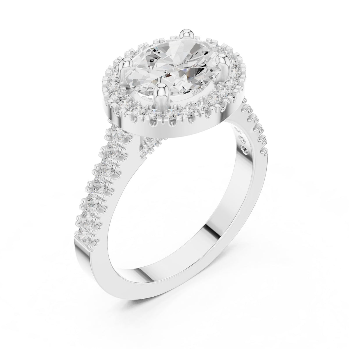 Oval Halo Lab Grown Diamond Engagement Ring