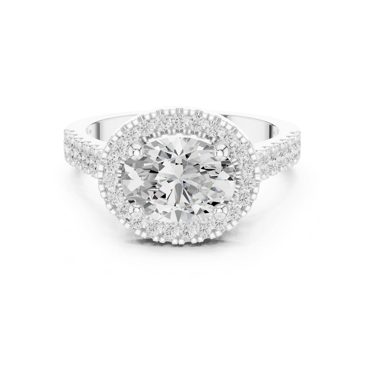 Oval Halo Lab Grown Diamond Engagement Ring