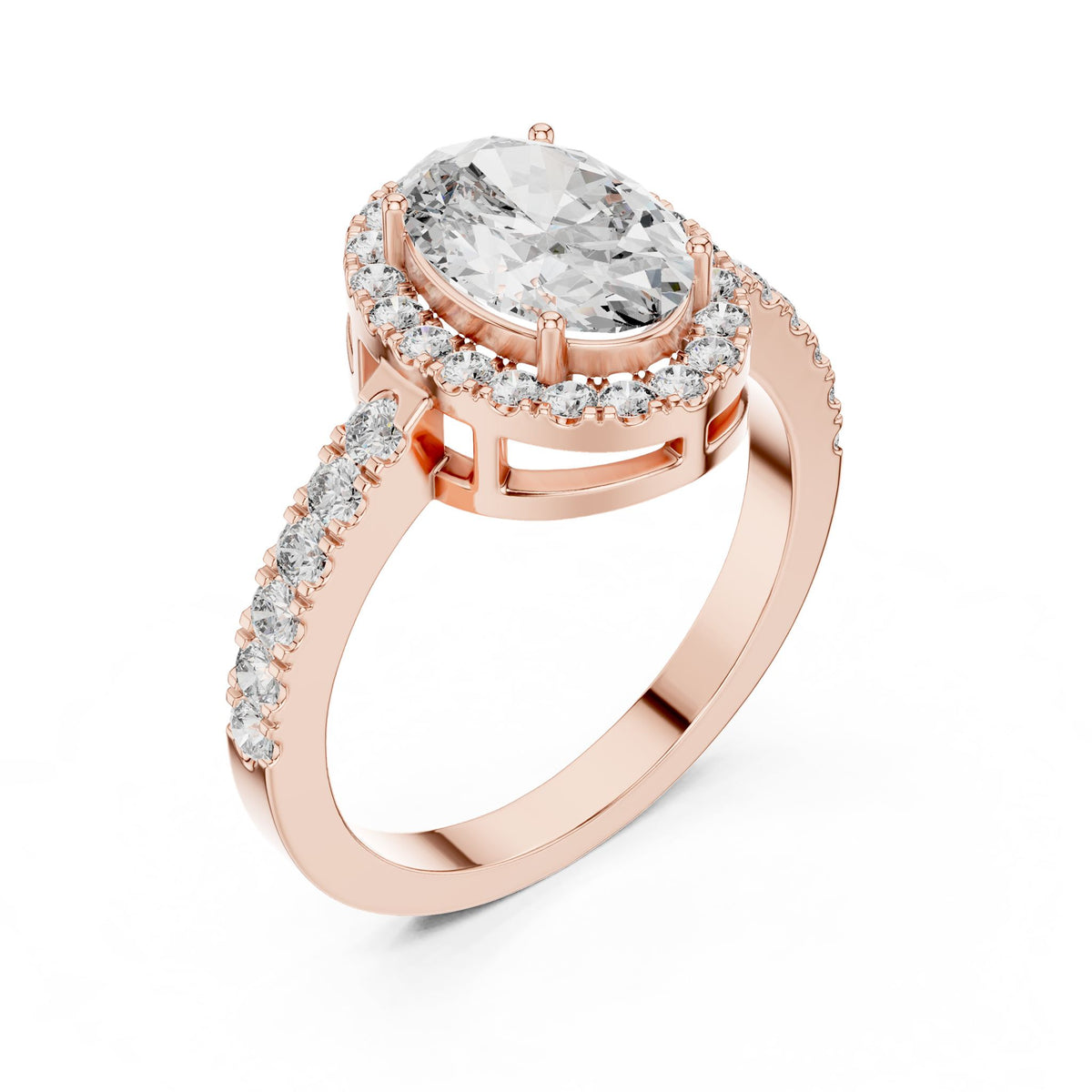 Oval Halo Lab Grown Diamond Engagement Ring