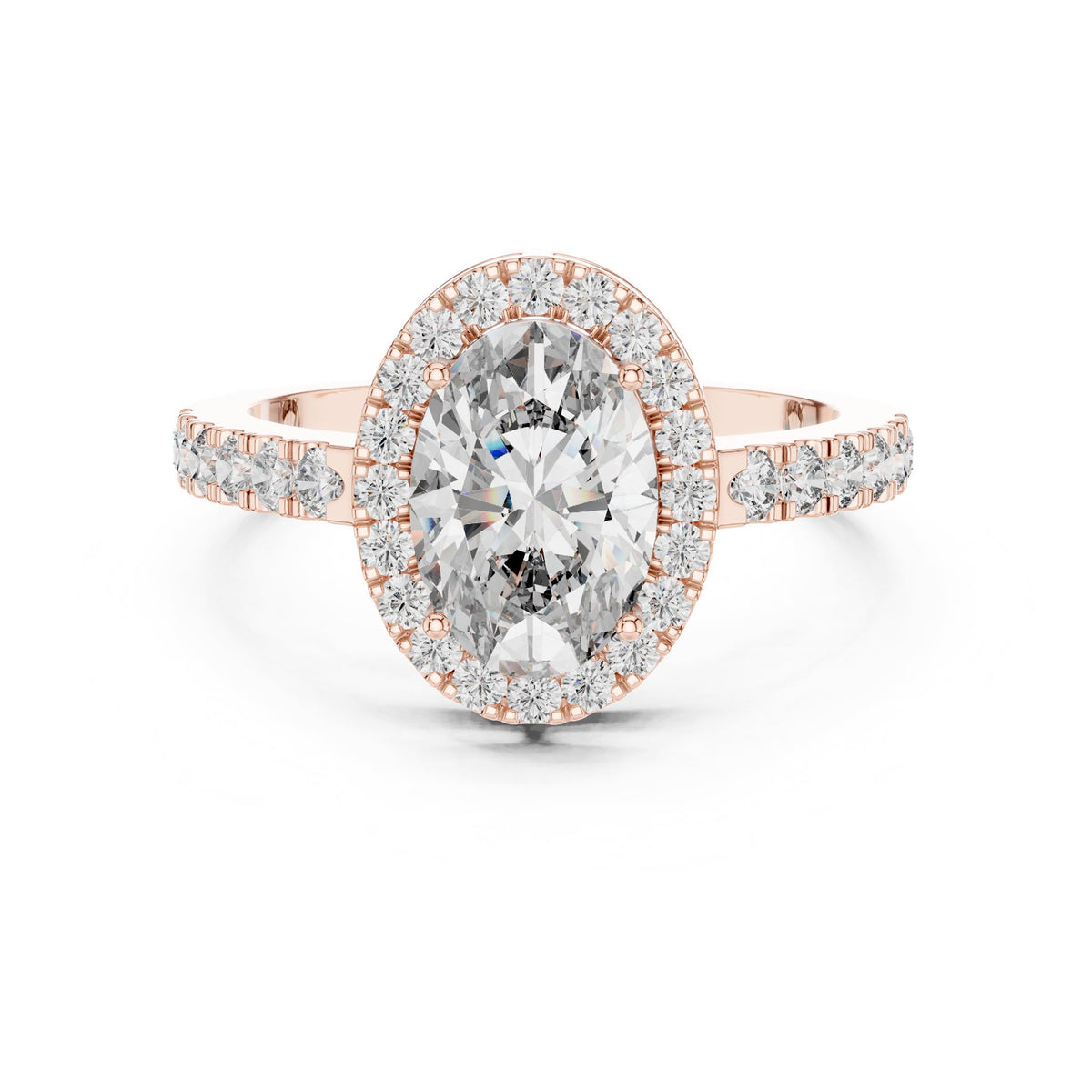 Oval Halo Lab Grown Diamond Engagement Ring
