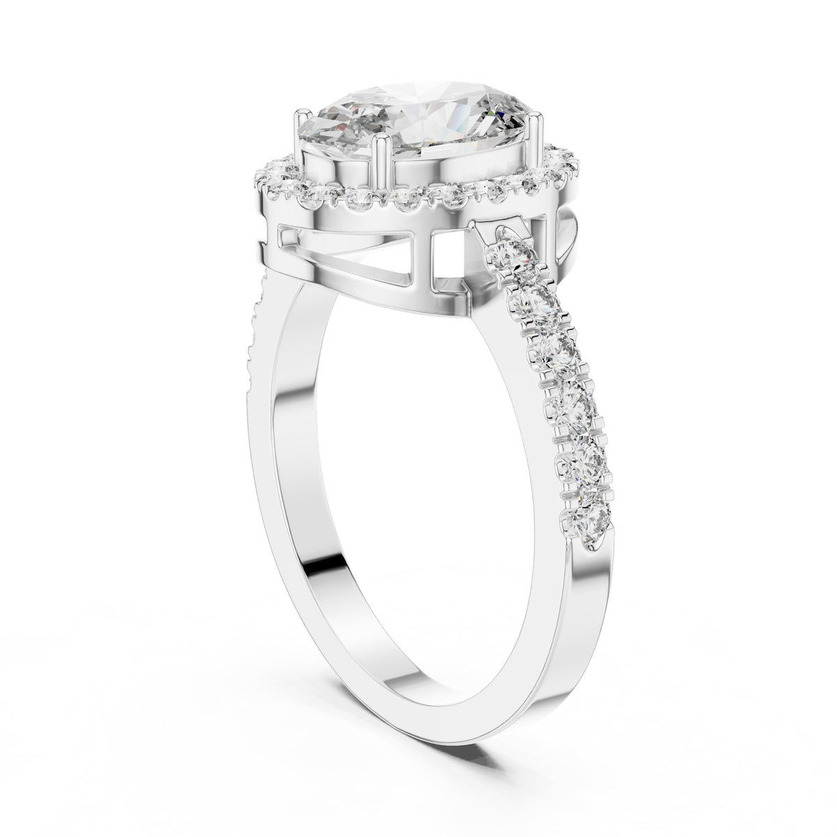 Oval Halo Lab Grown Diamond Engagement Ring
