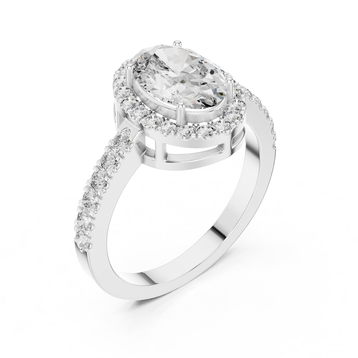 Oval Halo Lab Grown Diamond Engagement Ring