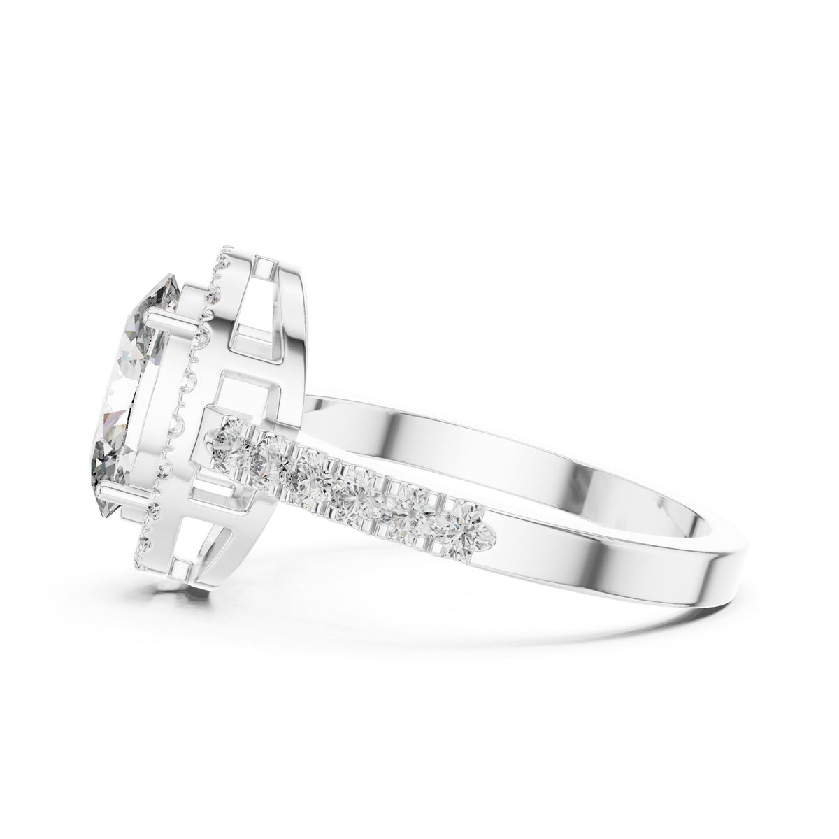 Oval Halo Lab Grown Diamond Engagement Ring