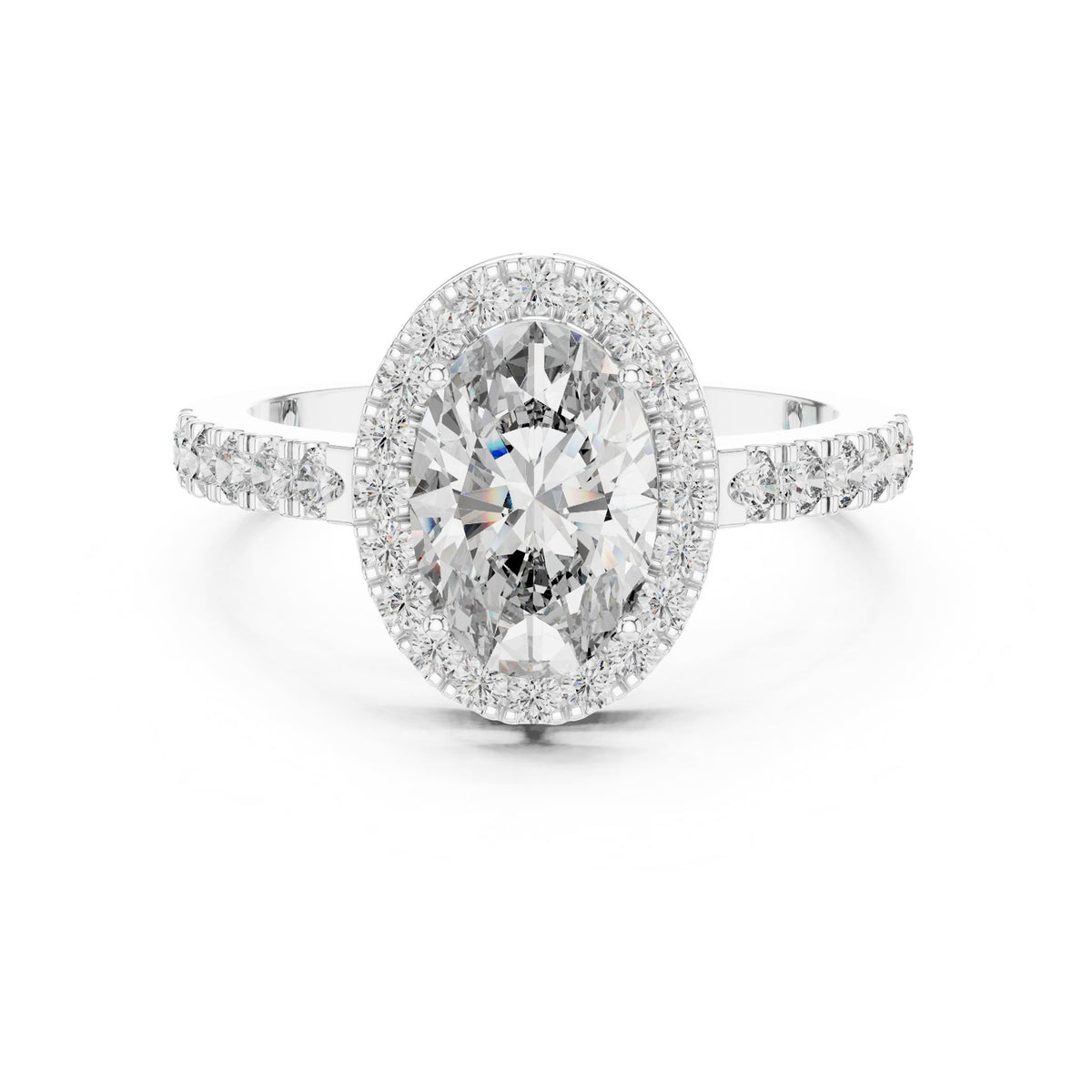 Oval Halo Lab Grown Diamond Engagement Ring