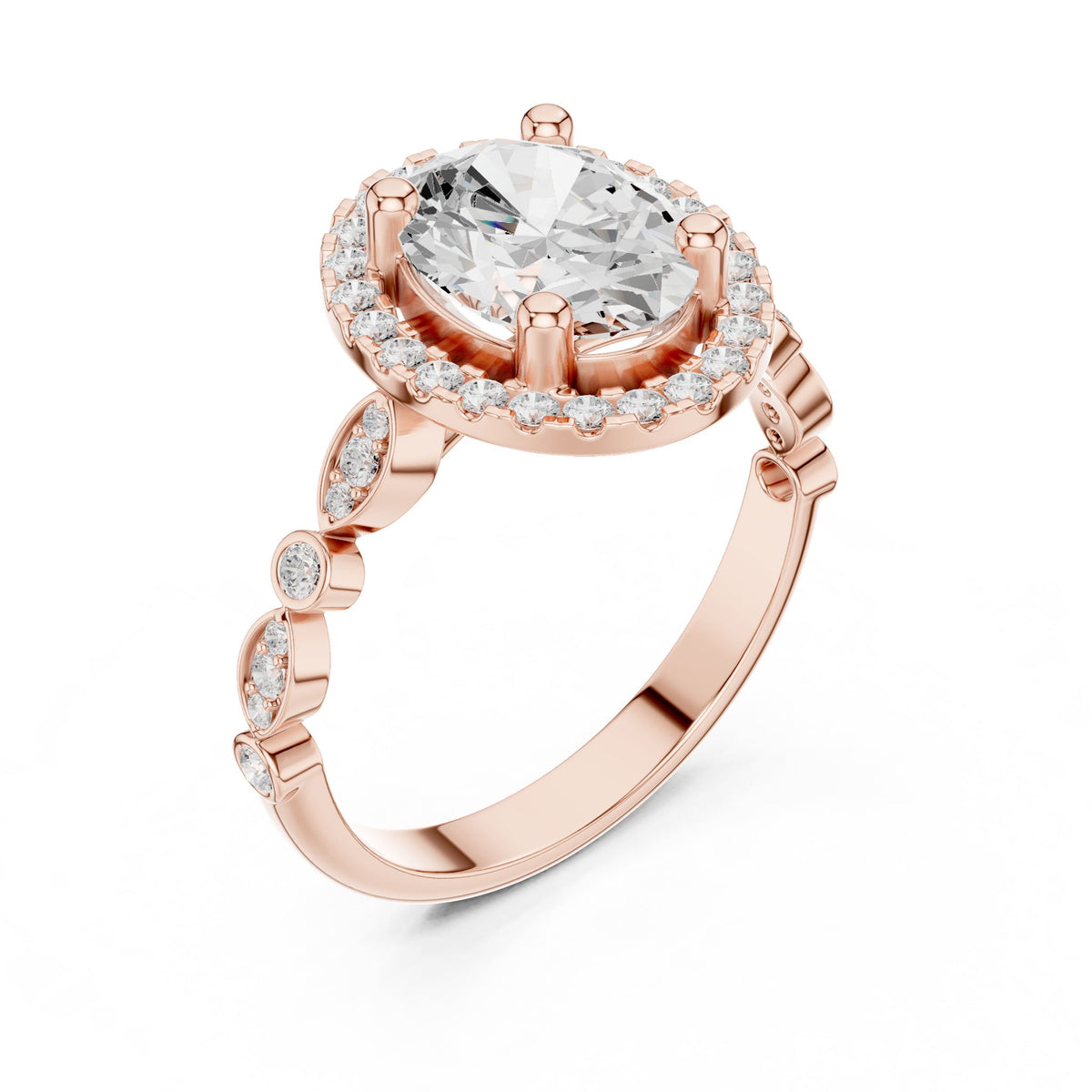 Oval Halo Lab Grown Diamond Engagement Ring
