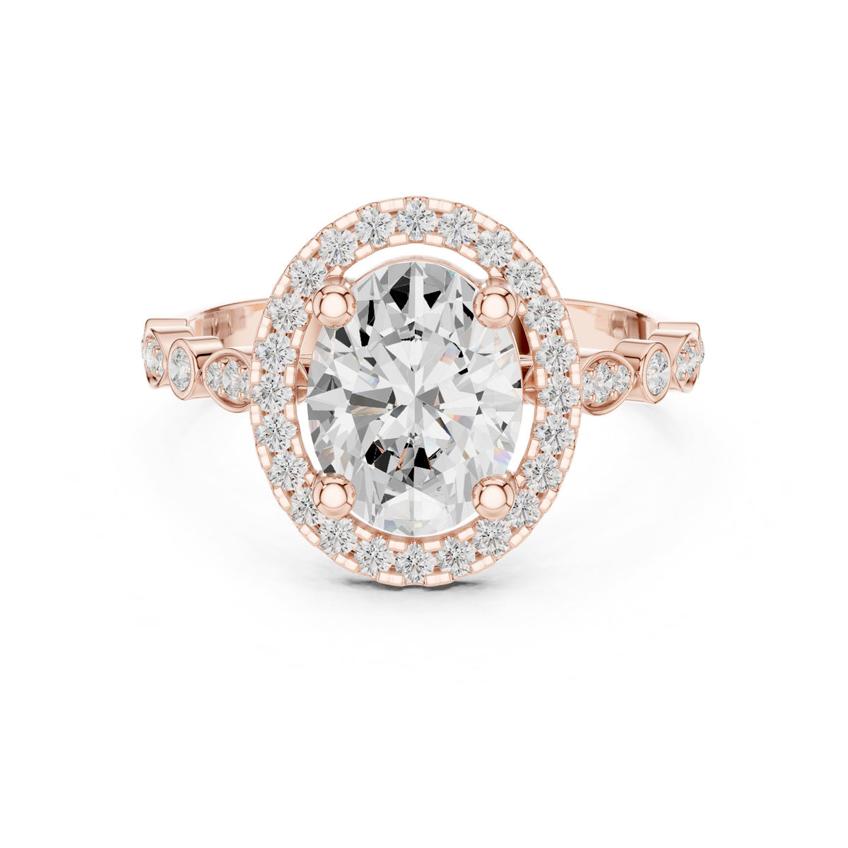 Oval Halo Lab Grown Diamond Engagement Ring