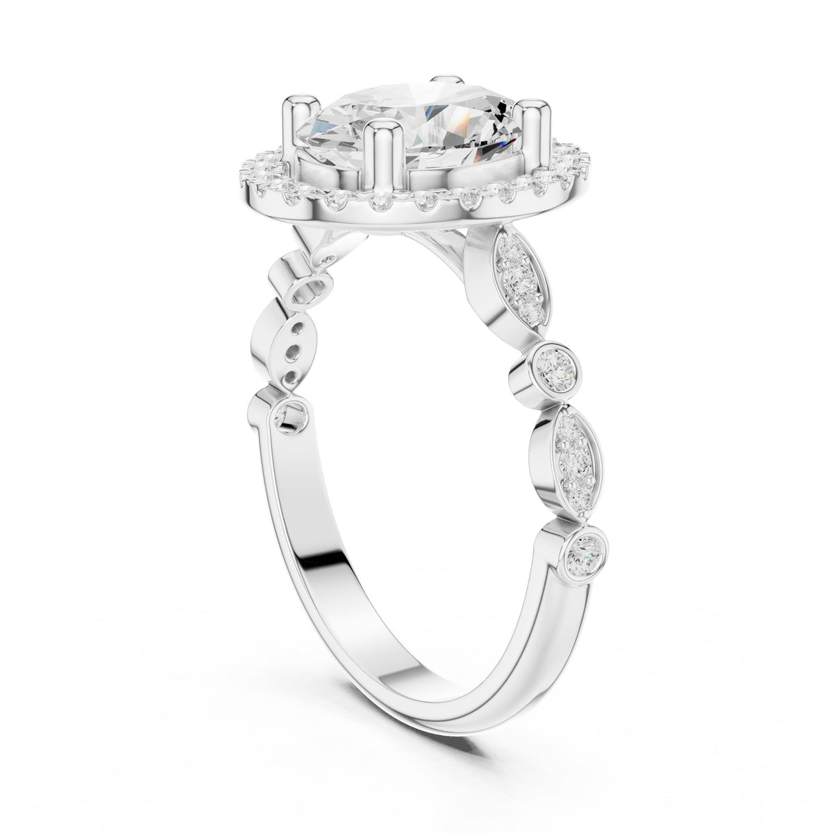 Oval Halo Lab Grown Diamond Engagement Ring