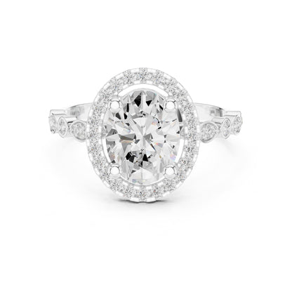 Oval Halo Lab Grown Diamond Engagement Ring