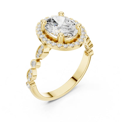 Oval Halo Lab Grown Diamond Engagement Ring