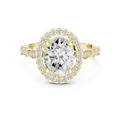 Oval Halo Lab Grown Diamond Engagement Ring