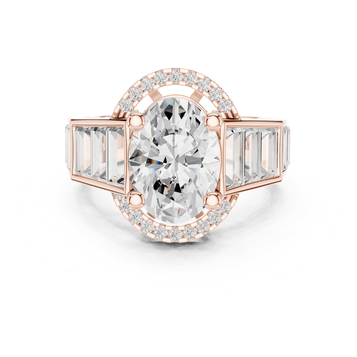 Oval Halo Lab Grown Diamond Engagement Ring