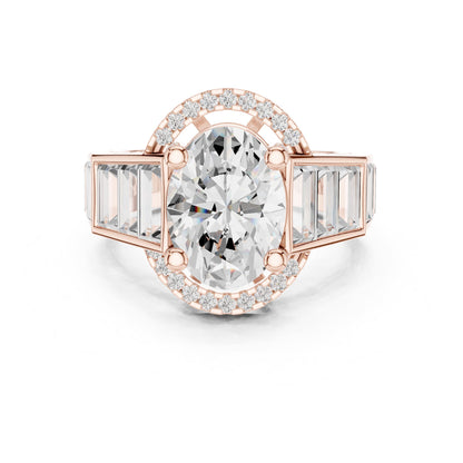 Oval Halo Lab Grown Diamond Engagement Ring
