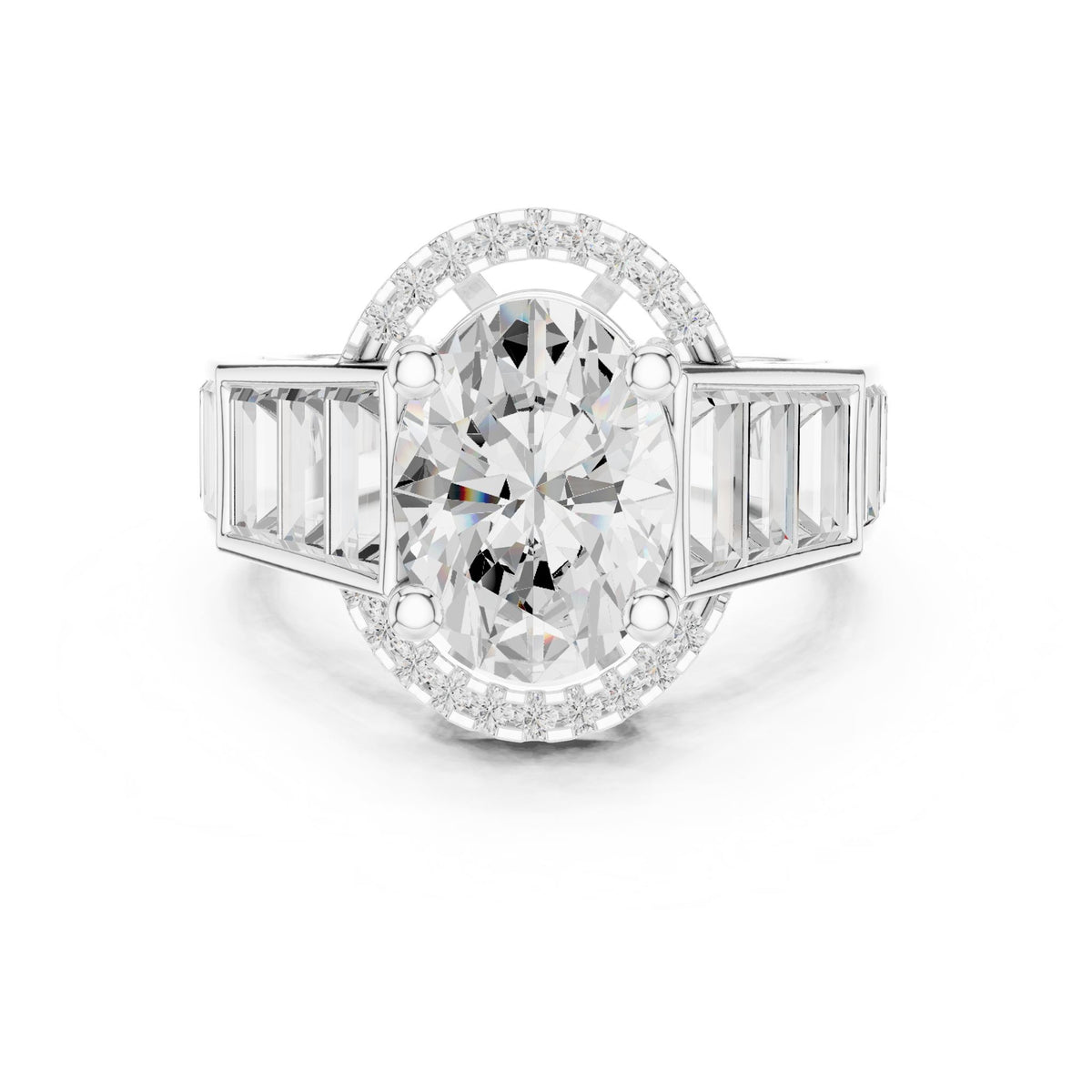 Oval Halo Lab Grown Diamond Engagement Ring