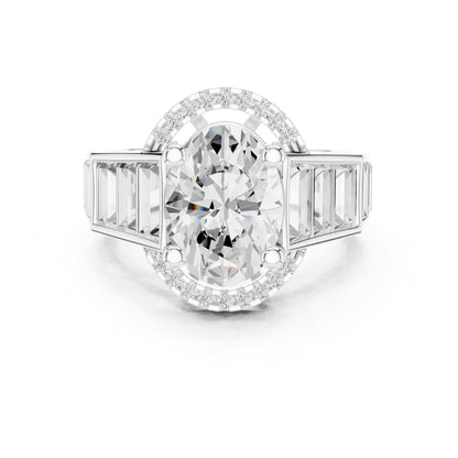 Oval Halo Lab Grown Diamond Engagement Ring