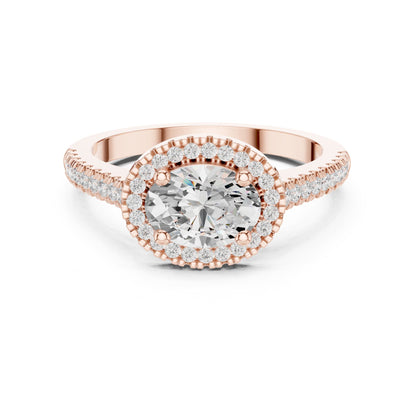 Oval Halo Lab Grown Diamond Engagement Ring