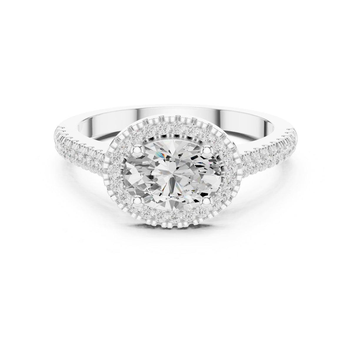 Oval Halo Lab Grown Diamond Engagement Ring