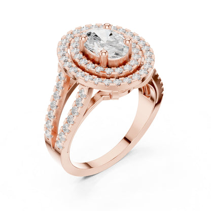Oval Halo Lab Grown Diamond Engagement Ring