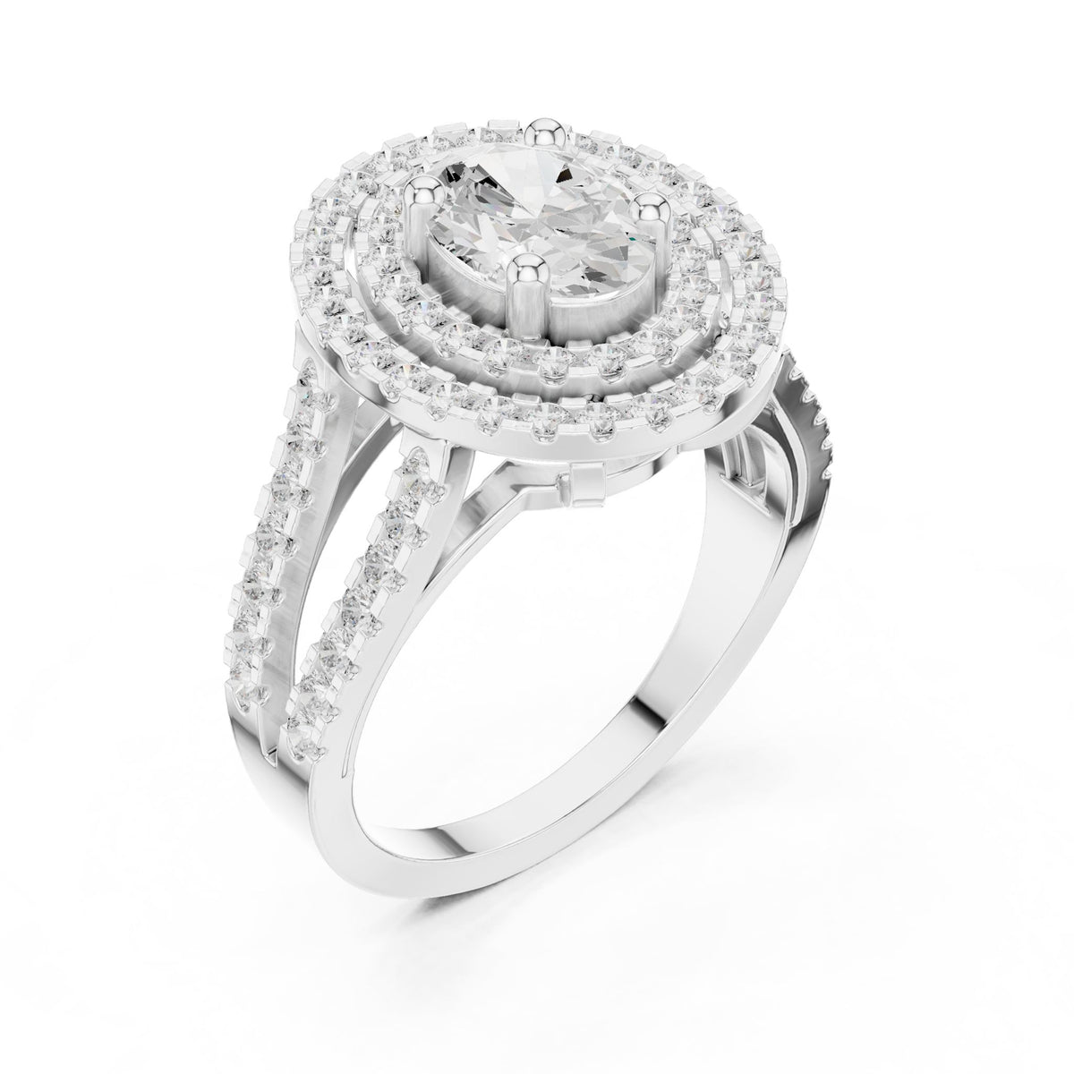 Oval Halo Lab Grown Diamond Engagement Ring