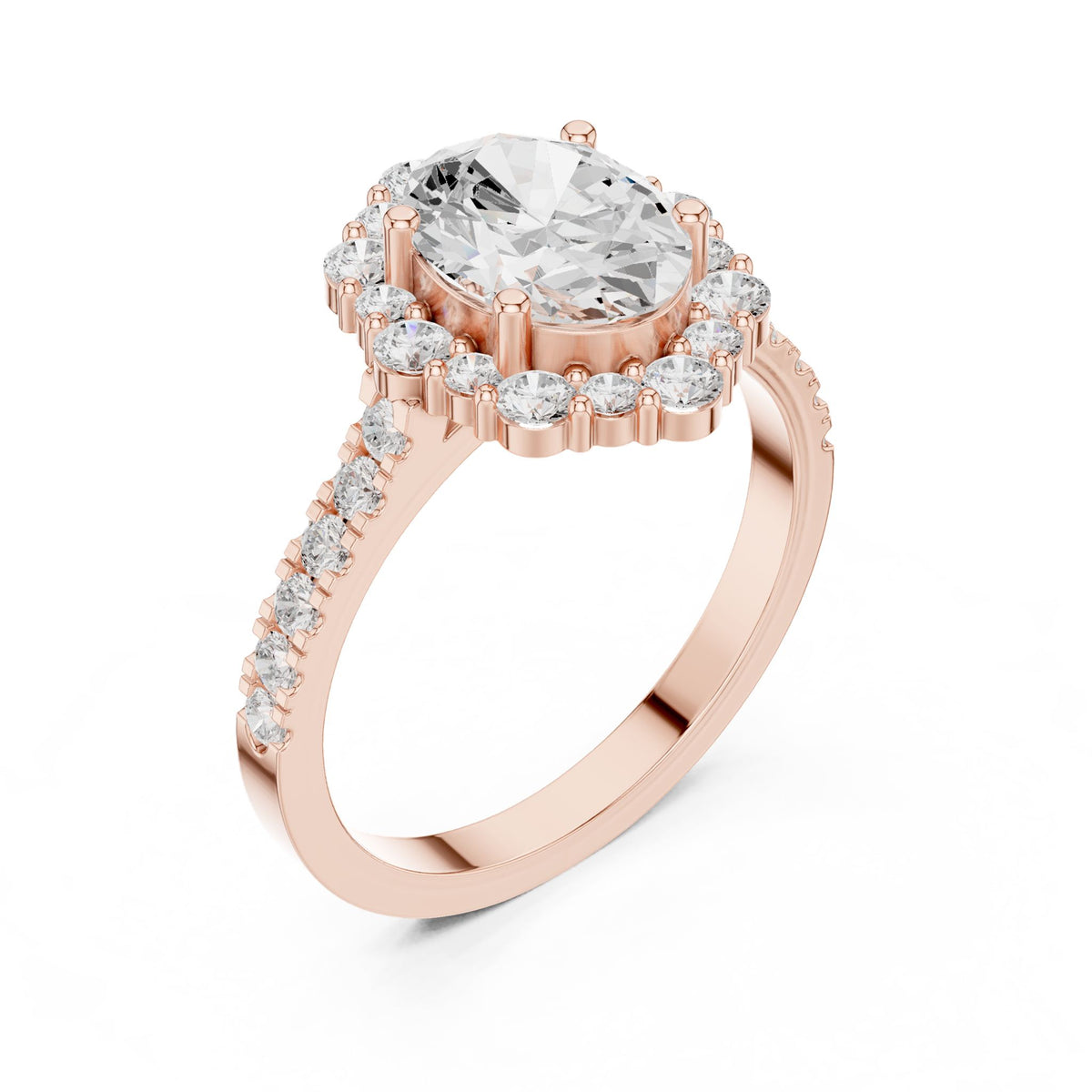 Oval Halo Lab Grown Diamond Engagement Ring